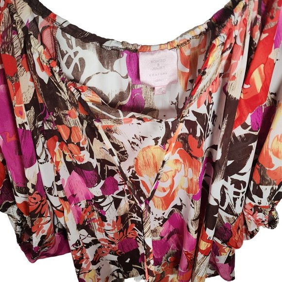 Romeo & Juliet Sheer Round Neck Elastic Neck With Tie Front with Opening. NWT - Picture 3 of 7